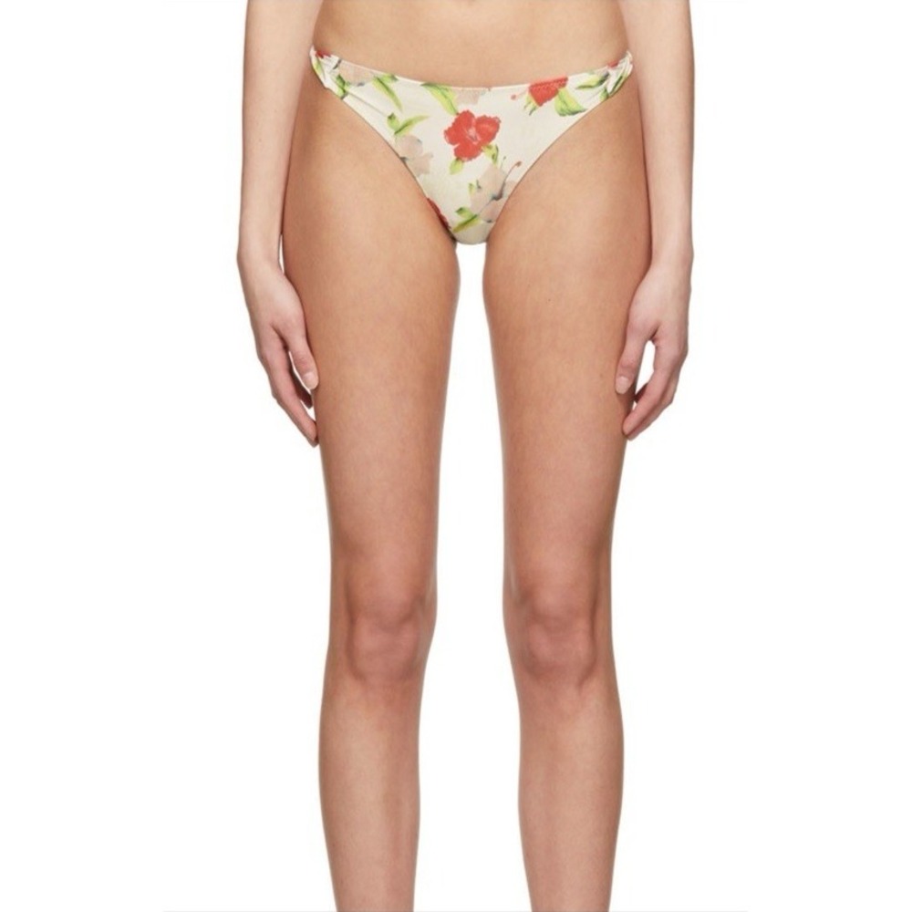 GANNI Women Sze 38 The Sustainable Edit Twisted Hawaiian Bikini Bottoms Rutabaga
